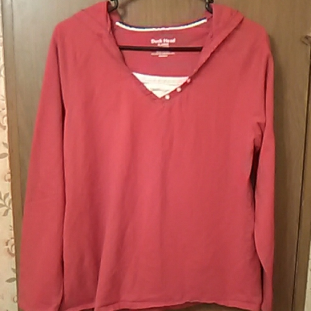 Ladies Duck Head hooded long-sleeved top
